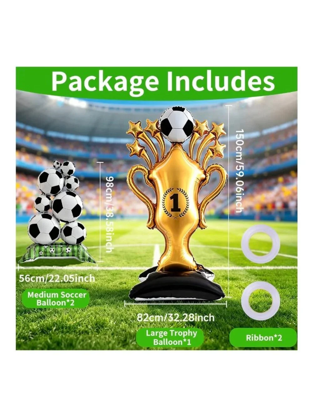 Soccer Balloon Party Decorations Trophy Celebration
